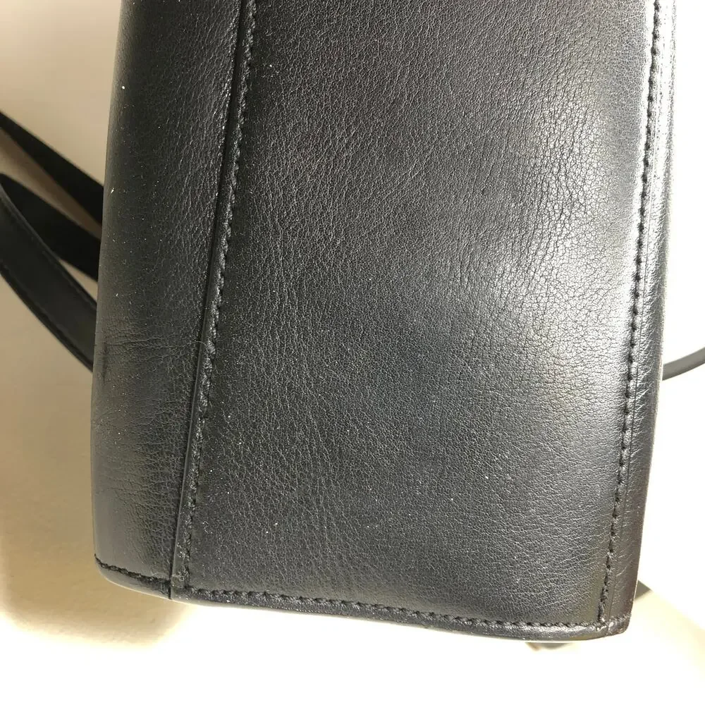 Kate Spade Saturday Black Leather Satchel Small Crossbody Bag Zip Top Purse